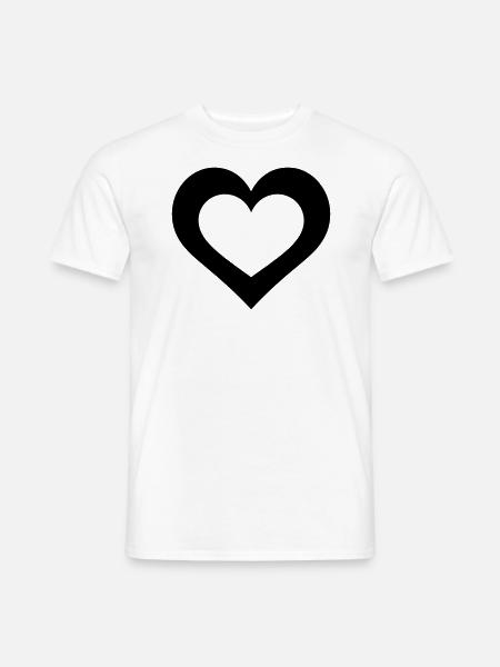 Herz - Männer T-Shirt - Weiß
