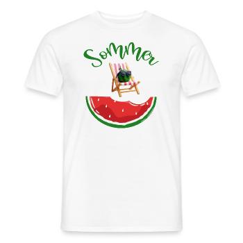 Sonne Sommer Strand Meer Wassermelone - Männer T-Shirt - Weiß - Vorne - AI Model Male 178 dark (178cm)