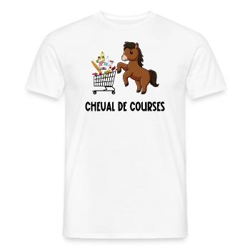 cheval de courses - T-shirt homme - blanc - Devant - AI Model Male 178 dark (178cm)