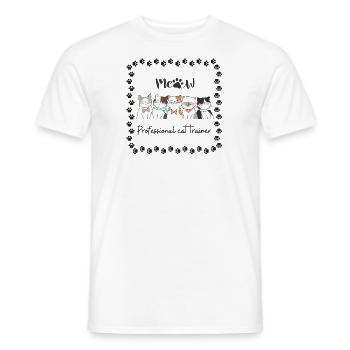 Katzenliebhaber "Professional cat trainer" - Männer T-Shirt - Weiß - Vorne - AI Model Male 178 dark (178cm)