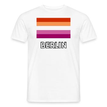 Drapeau de la fierté lesbienne Berlin - T-shirt homme - blanc - Devant - AI Model Male 178 dark (178cm)