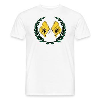 Flags Schaffhausen Switzerland laurel wreath - Men's T-Shirt - white - Front - AI Model Male 178 dark (178cm)
