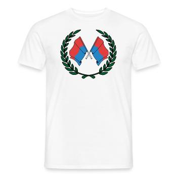 Drapeaux, province du Tessin, Suisse, couronne de laurier - T-shirt homme - blanc - Devant - AI Model Male 178 dark (178cm)