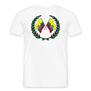Ecudor-Fahnen im Lorbeerkranz - Männer T-Shirt - Weiß - Vorne - AI Model Male 178 dark (178cm)