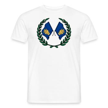 Drapeaux de la ville de Stockholm couronne de laurier - T-shirt homme - blanc - Devant - AI Model Male 178 dark (178cm)