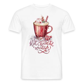 Chocolat chaud Noël Noël hiver cacao - T-shirt homme - blanc - Devant - AI Model Male 178 dark (178cm)