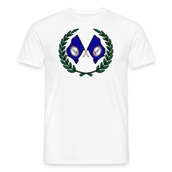 USA Virginia Flaggen im Lorbeerkranz - Männer T-Shirt - Weiß - Vorne - AI Model Male 178 dark (178cm)