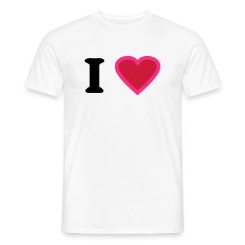 i love - T-shirt homme - blanc - Devant - AI Model Male 178 dark (178cm)