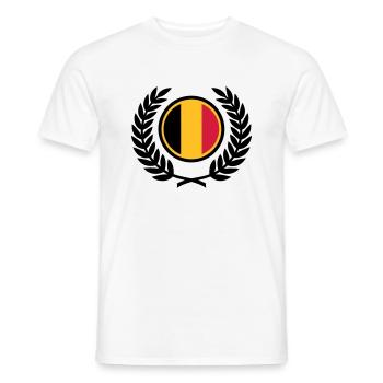 Belgien (Flagge & Lorbeerkranz) - Männer T-Shirt - Weiß - Vorne - AI Model Male 178 dark (178cm)