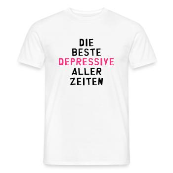 Depressiver - Depressive - Depressiv - Bipolar - Männer T-Shirt - Weiß - Vorne - AI Model Male 178 dark (178cm)