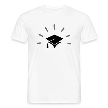 Academic Hat / Scholar Hat Class of (b 2c) - Men's T-Shirt - white - Front - AI Model Male 178 dark (178cm)