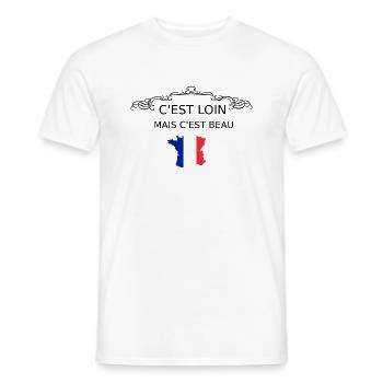 C EST LOIN MAIS C'EST BEAU - T-shirt homme - blanc - Devant - AI Model Male 178 dark (178cm)
