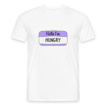 Hello im hungry, funny T-shirt - Men's T-Shirt - white - Front - AI Model Male 178 dark (178cm)