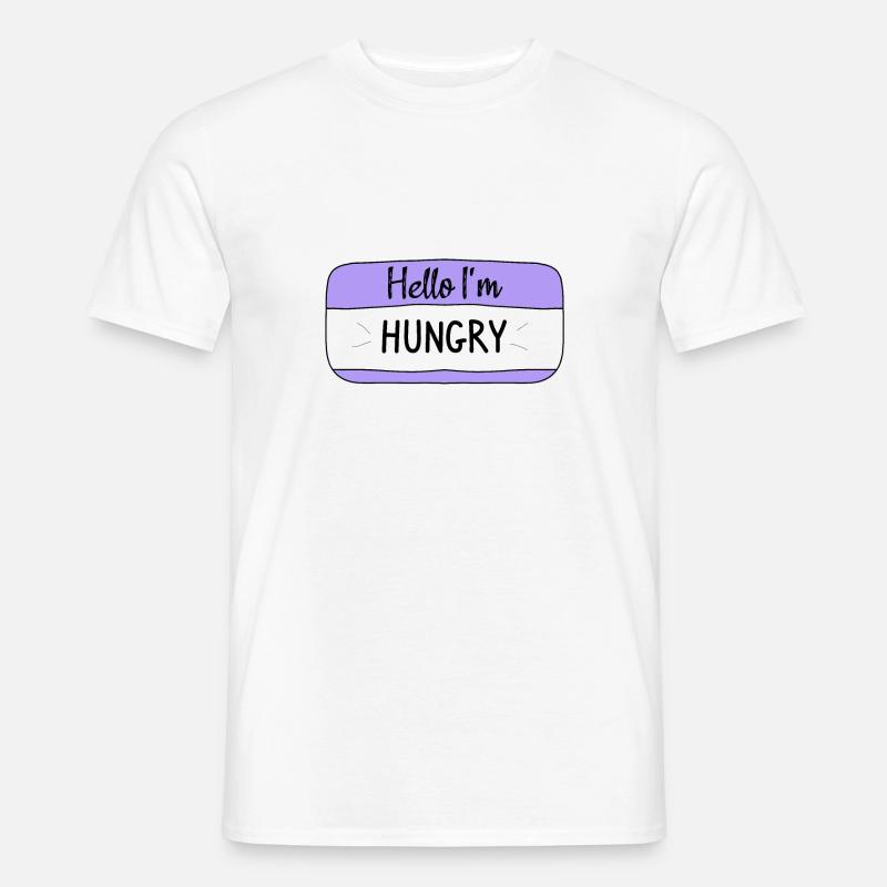Hallo, ich bin hungrig, lustiges T-Shirt - Männer T-Shirt - Weiß