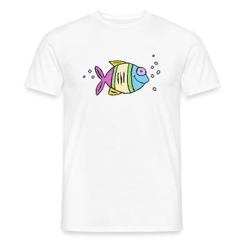 Fisch Buntbarsch Wasser Meer Graffiti Zeichnung - Männer T-Shirt - Weiß - Vorne - AI Model Male 178 dark (178cm)