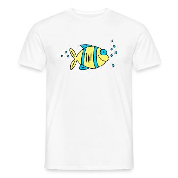 Poisson Cichlide Eau Mer Graffiti Dessin - T-shirt homme - blanc - Devant - AI Model Male 178 dark (178cm)