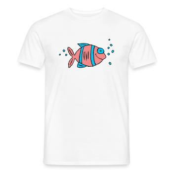 Poisson Cichlide Eau Mer Graffiti Dessin - T-shirt homme - blanc - Devant - AI Model Male 178 dark (178cm)