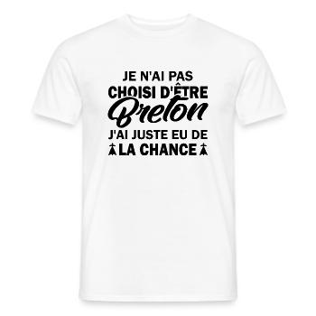 pas choisi d être breton / cadeau humour breton - T-shirt homme - blanc - Devant - AI Model Male 178 dark (178cm)