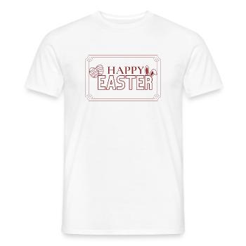 Lettrage de joyeuses Pâques avec des œufs de Pâques - T-shirt homme - blanc - Devant - AI Model Male 178 dark (178cm)