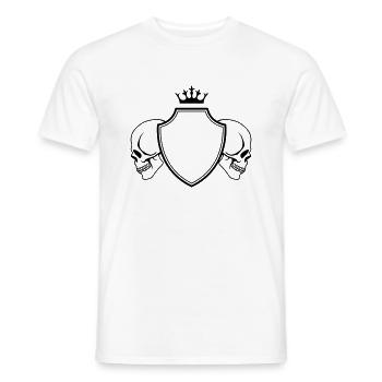 Armoiries du crâne - T-shirt homme - blanc - Devant - AI Model Male 178 dark (178cm)