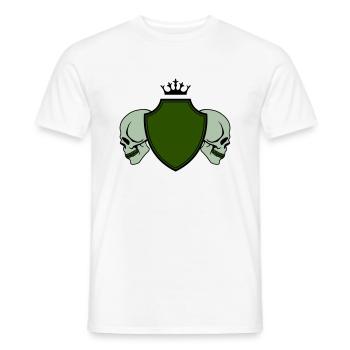 Armoiries du crâne - T-shirt homme - blanc - Devant - AI Model Male 178 dark (178cm)