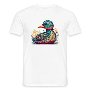 Un canard magnifique comme un bel oiseau aquatique - T-shirt homme - blanc - Devant - AI Model Male 178 dark (178cm)