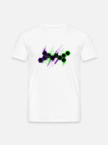 Wabe Abstrakt - Männer T-Shirt - Weiß