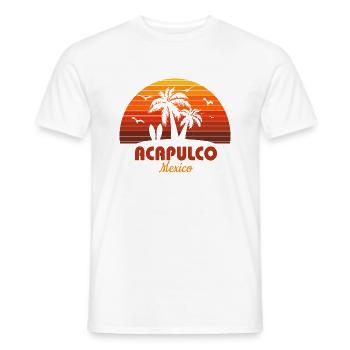 Acapulco Mexiko Künstlerischer Urlaub Souvenir Sonnenuntergang - Männer T-Shirt - Weiß - Vorne - AI Model Male 178 dark (178cm)