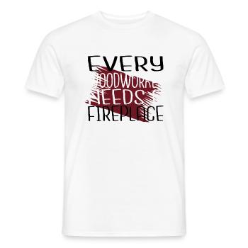 woodcutter chop wood statement jokes forest work - Men's T-Shirt - white - Front - AI Model Male 178 dark (178cm)