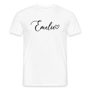Emelie Surname First Name Girl - Men's T-Shirt - white - Front - AI Model Male 178 dark (178cm)