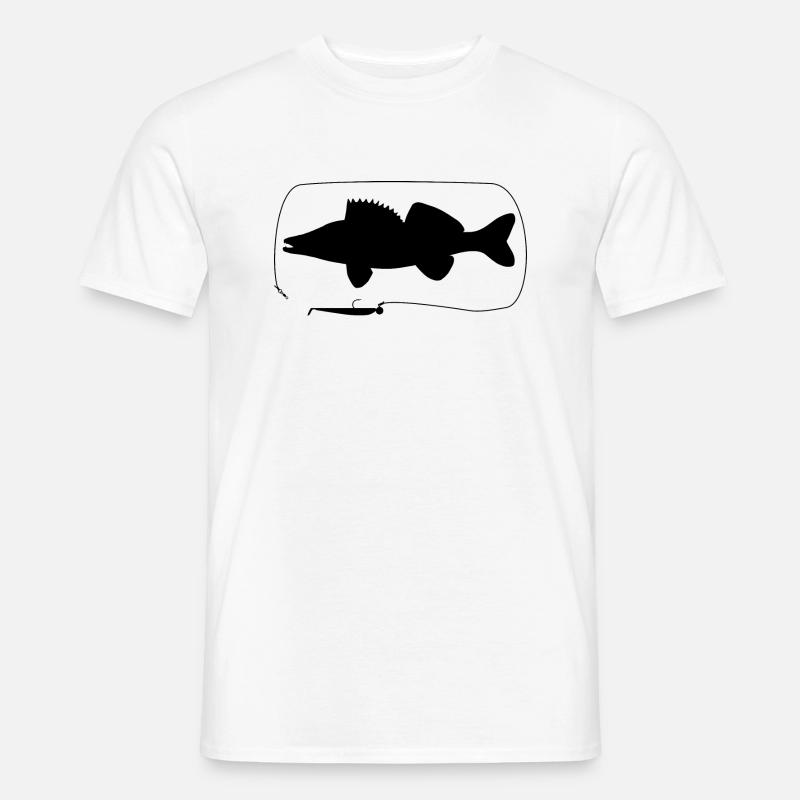 zander mit Gummifisch - Männer T-Shirt - Weiß