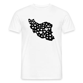Iran Love 01 - Men's T-Shirt - white - Front - AI Model Male 178 dark (178cm)