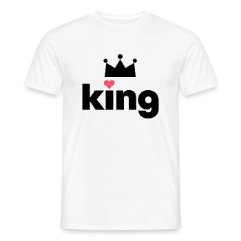 Valentinstag King Queen passendes Paar Partnerlook - Männer T-Shirt - Weiß - Vorne - AI Model Male 178 dark (178cm)