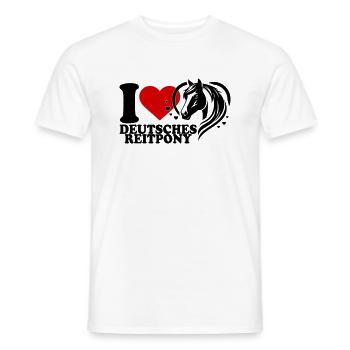 I love Pferd Deutsches Reitpony - Männer T-Shirt - Weiß - Vorne - AI Model Male 178 dark (178cm)