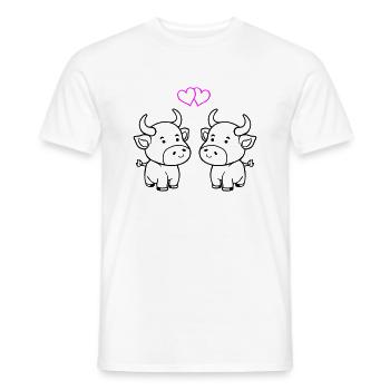 vache bébé amour - T-shirt homme - blanc - Devant - AI Model Male 178 dark (178cm)