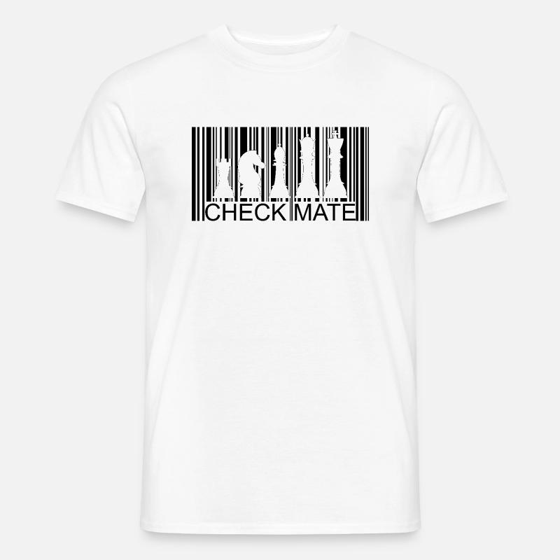 Barcode Schach Figuren - Männer T-Shirt - Weiß