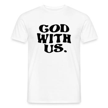 Que Dieu soit avec nous - T-shirt homme - blanc - Devant - AI Model Male 178 dark (178cm)