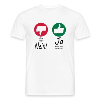 Nein heißt Nein + Daumen - Männer T-Shirt - Weiß - Vorne - AI Model Male 178 dark (178cm)