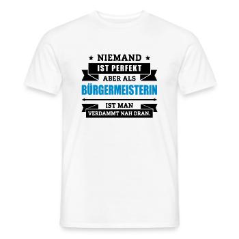Funshirt Bürgermeisterin - Männer T-Shirt - Weiß - Vorne - AI Model Male 178 dark (178cm)