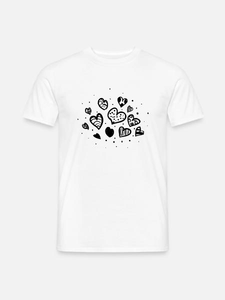 Hearts everywhere - Men's T-Shirt - white