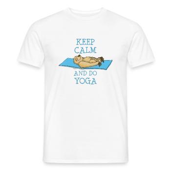 Yoga Faultier ist sehr relaxed in Savasana - Männer T-Shirt - Weiß - Vorne - AI Model Male 178 dark (178cm)