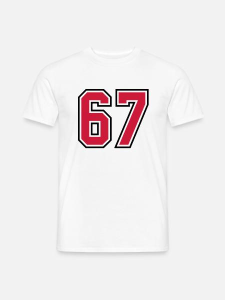 67 sports jersey football number - Men's T-Shirt - white