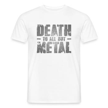 Mort à tous sauf au métal - T-shirt homme - blanc - Devant - AI Model Male 178 dark (178cm)
