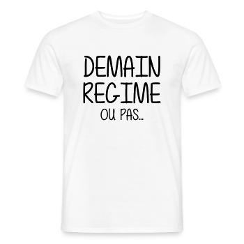Régime - Diète - Gros - Grosse - Humour - Marrant - T-shirt homme - blanc - Devant - AI Model Male 178 dark (178cm)