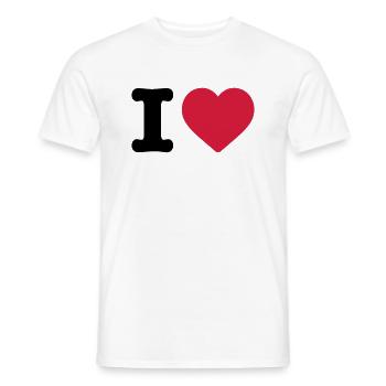 J'aime la conception de logo aime la police coeur coeur rouge - T-shirt homme - blanc - Devant - AI Model Male 178 dark (178cm)