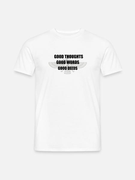 Gute Gedanken Gute Worte Gute Taten schwarz - Männer T-Shirt - Weiß