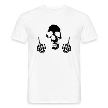 skull mittelfinger - Männer T-Shirt - Weiß - Vorne - AI Model Male 178 dark (178cm)