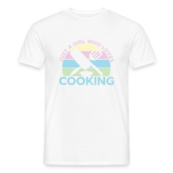 Just A Girl Who Loves Cooking Sous Gourmet Chef Co - Männer T-Shirt - Weiß - Vorne - AI Model Male 178 dark (178cm)