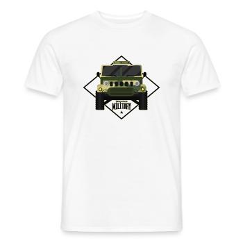 VOITURE MILITAIRE ENCIENNE - CAMOUFLAGE MILITAIRE - T-shirt homme - blanc - Devant - AI Model Male 178 dark (178cm)