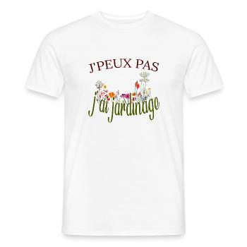 j peux pas j ai jardinage fleurs jardin tee shirt - T-shirt homme - blanc - Devant - AI Model Male 178 dark (178cm)